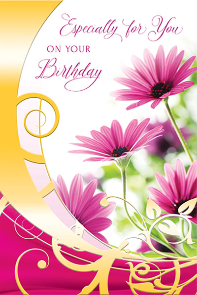 89142 birthday - 4 1/2 x 6 3/4 - gold foil decoration